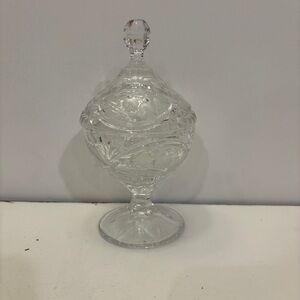 Elegant Clear Glass Candy Dish